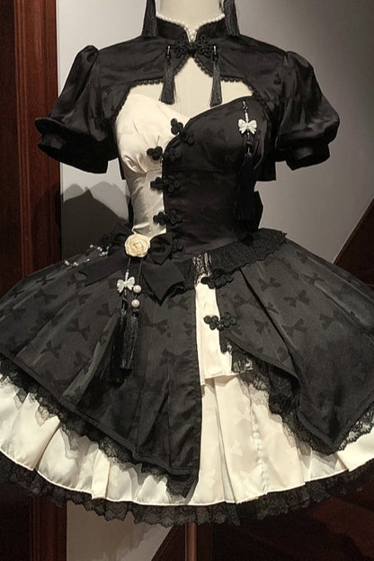 Sweet Lolita Dress - Chinese Style, 4 Colors, Chinese-Inspired Style, Bow Detail - main product image