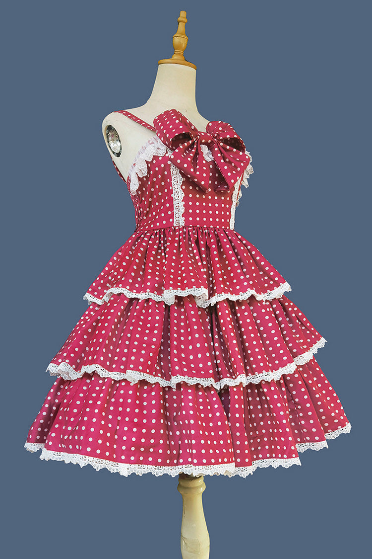 Sweet Lolita Dress - Cloth Cat, Red, Ruffled, Printed, Layered - additional product view 2