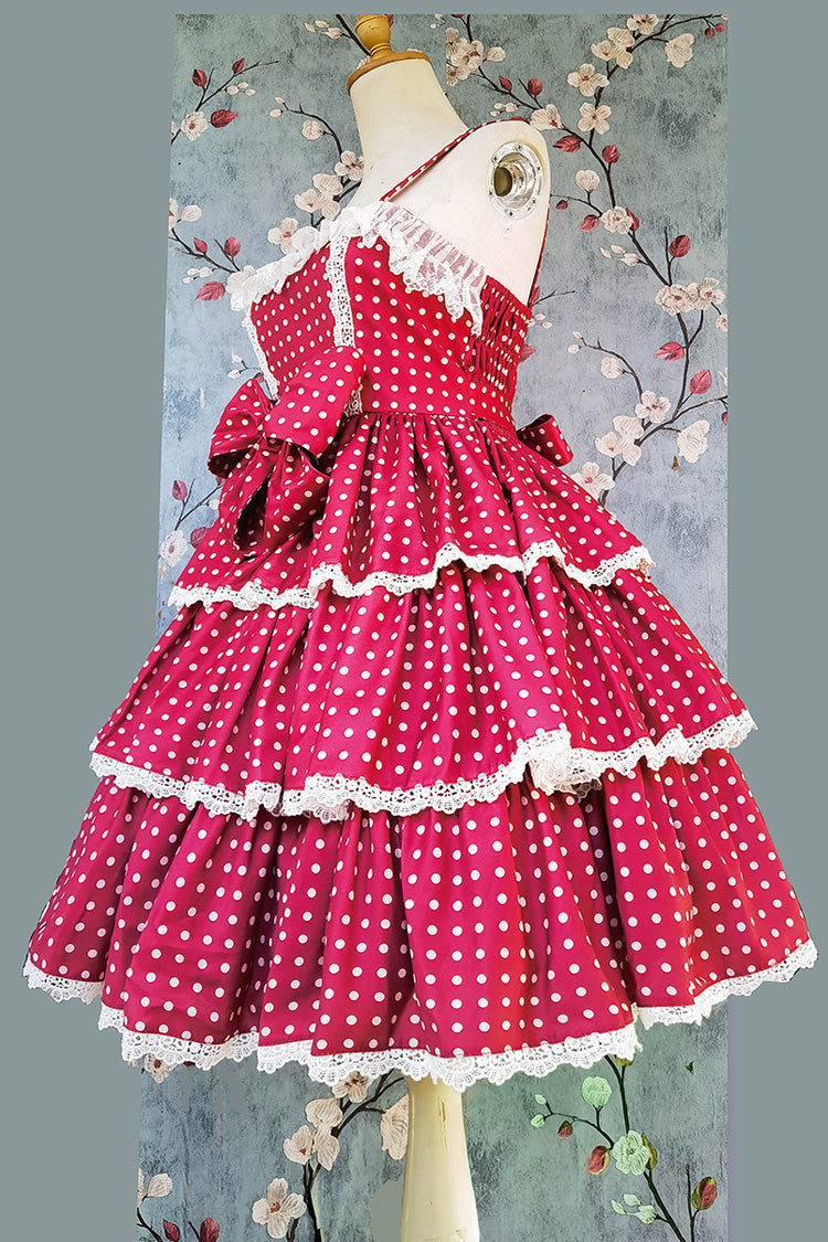 Sweet Lolita Dress - Cloth Cat, Red, Ruffled, Printed, Layered - additional product view 3