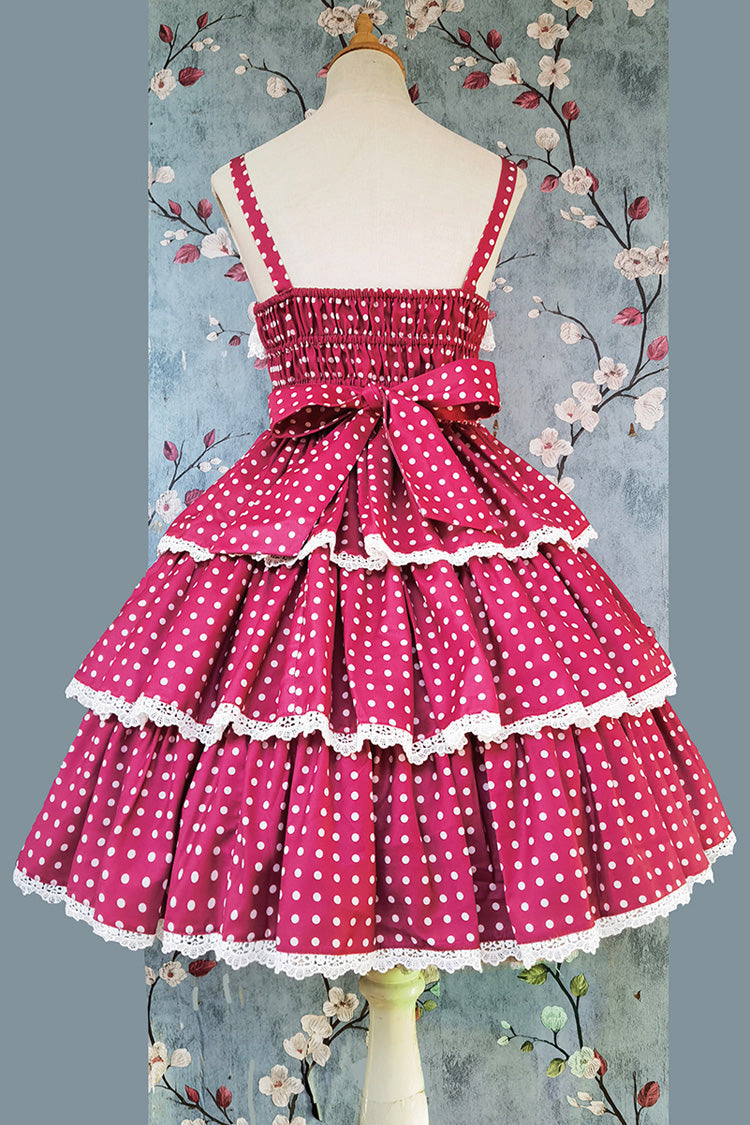Sweet Lolita Dress - Cloth Cat, Red, Ruffled, Printed, Layered - additional product view 4