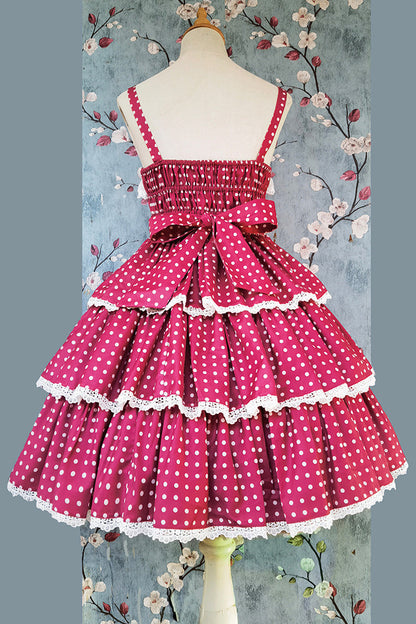 Sweet Lolita Dress - Cloth Cat, Red, Ruffled, Printed, Layered - additional product view 4