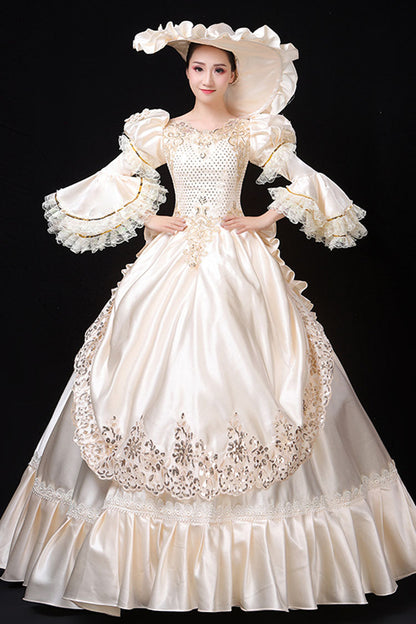 Sweet Lolita Dress - Court Style High Waisted Flowers, White, High Waist, Classic Style - additional product view 5