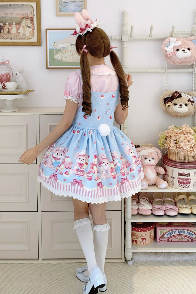 Sweet Lolita Dress - Cupid Bunny, 2 Colors, Bow Detail, Printed - additional product view 9