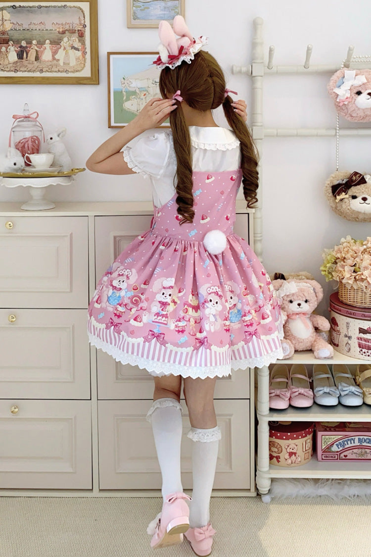 Sweet Lolita Dress - Cupid Bunny, Pink, Printed, Bow Detail - Lolita Coordinate Dress - additional product view 5