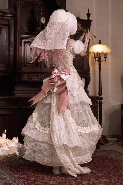 Sweet Lolita Dress - Cupid’s Poetry Box, Brown, Puff Sleeves, Embroidered, Gothic Style - additional product view 7