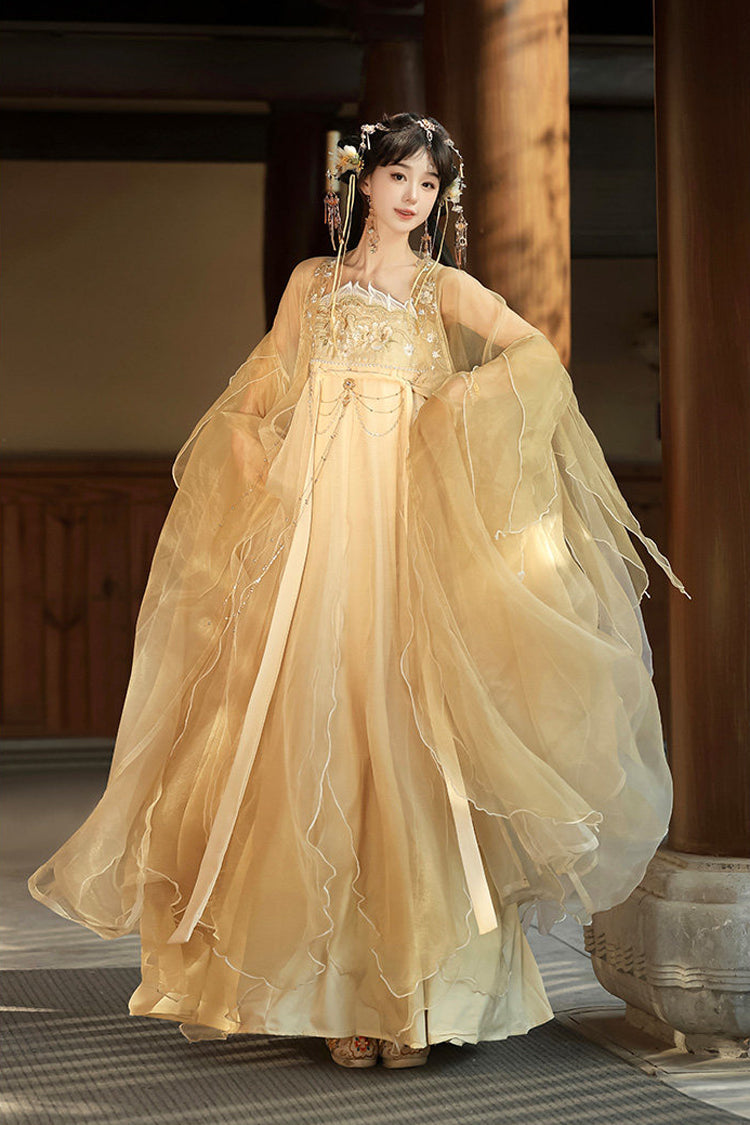 Sweet Lolita Dress - Dancing, Yellow, High Waist, Women's Style, Classic Style - main product image