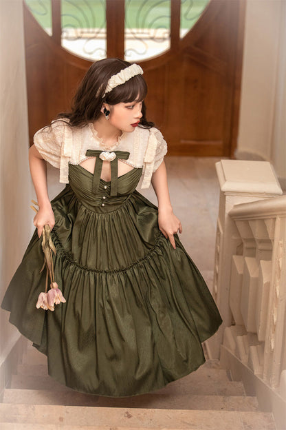 Sweet Lolita Dress - Dark Green Noble, Green, Classic Style - Lolita Coordinate Dress - additional product view 5