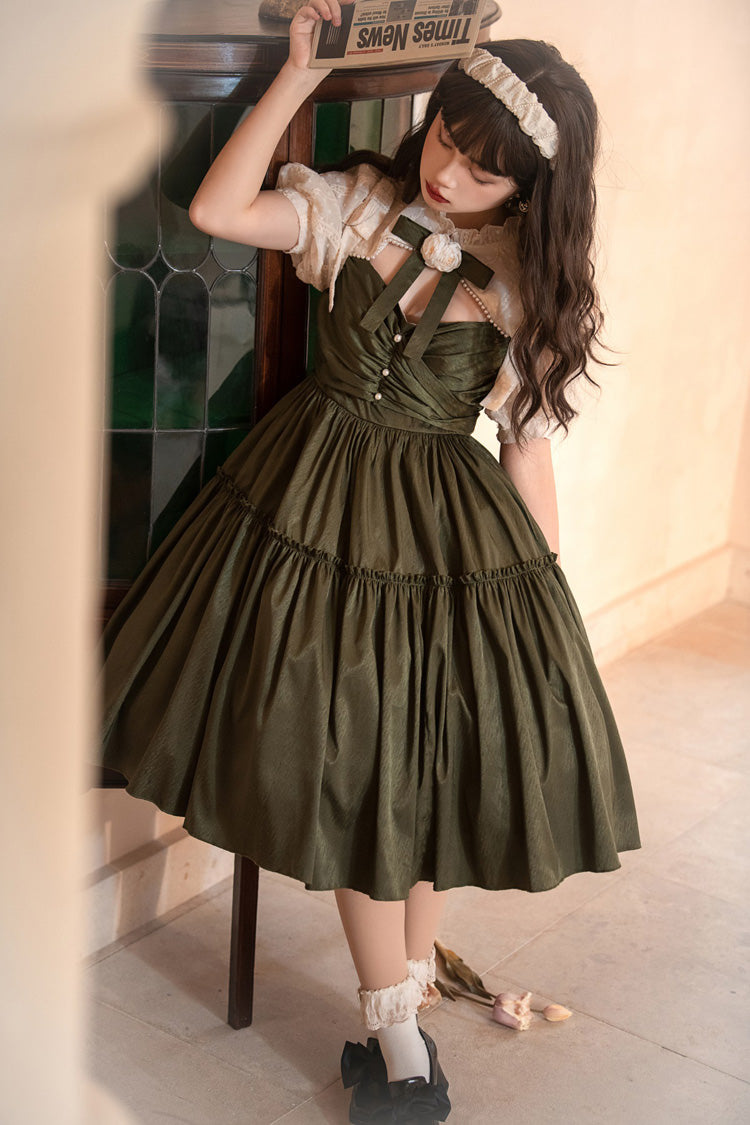 Sweet Lolita Dress - Dark Green Noble, Green, Classic Style - Lolita Coordinate Dress - additional product view 8