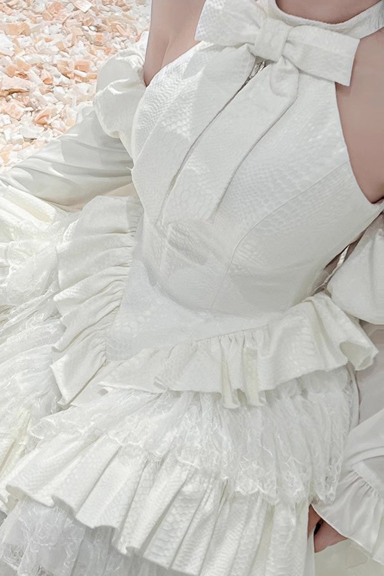 Sweet Lolita Dress - Desire Snake Halterneck, 2 Colors, Ruffled, Gothic Style, Lace Trim - additional product view 14