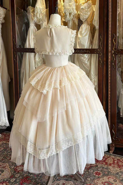 Sweet Lolita Dress - Dream By The Pillow, White, Lace Trim, Ruffled, Layered - additional product view 4
