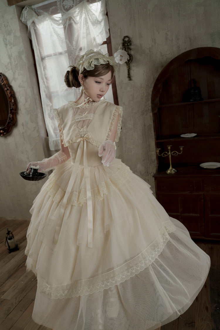 Sweet Lolita Dress - Dream By The Pillow, White, Lace Trim, Ruffled, Layered - additional product view 11