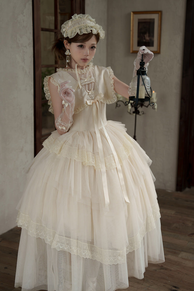 Sweet Lolita Dress - Dream By The Pillow, White, Lace Trim, Ruffled, Layered - additional product view 13