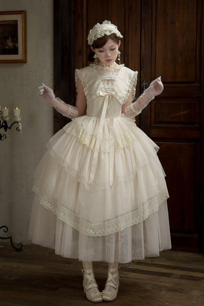 Sweet Lolita Dress - Dream By The Pillow, White, Lace Trim, Ruffled, Layered - additional product view 14