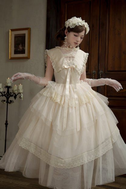 Sweet Lolita Dress - Dream By The Pillow, White, Lace Trim, Ruffled, Layered - additional product view 15