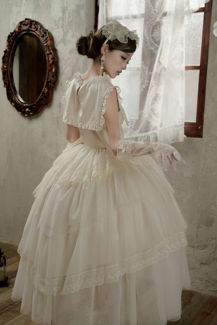 Sweet Lolita Dress - Dream By The Pillow, White, Lace Trim, Ruffled, Layered - additional product view 16