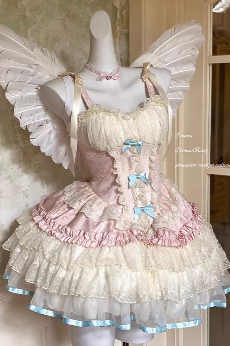 Sweet Lolita Dress - Dream Girl, Pink, Layered, Ballet-Inspired Style, Bow Detail - additional product view 3