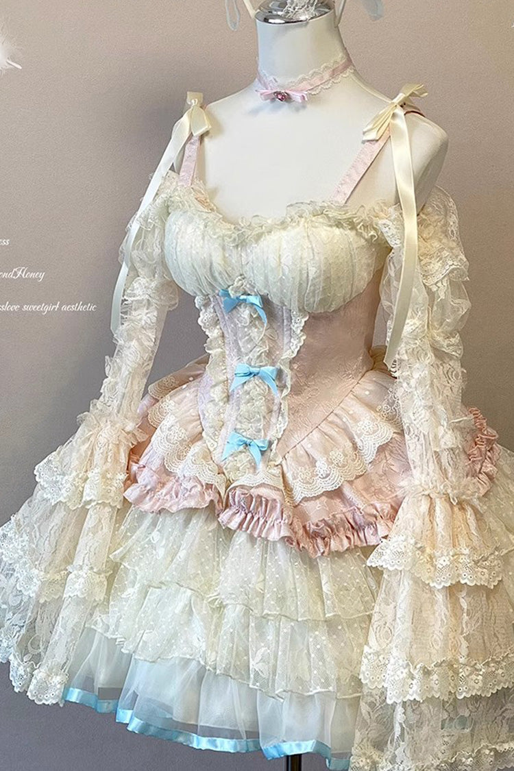 Sweet Lolita Dress - Dream Girl, Pink, Layered, Ballet-Inspired Style, Bow Detail - additional product view 5