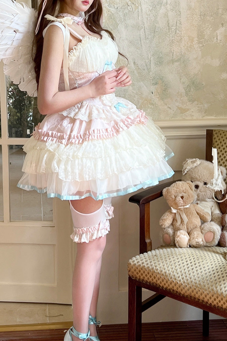 Sweet Lolita Dress - Dream Girl, Pink, Layered, Ballet-Inspired Style, Bow Detail - additional product view 6