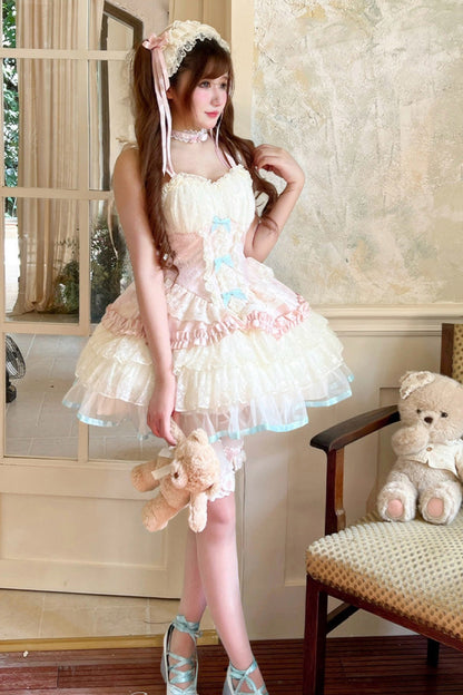 Sweet Lolita Dress - Dream Girl, Pink, Layered, Ballet-Inspired Style, Bow Detail - additional product view 10