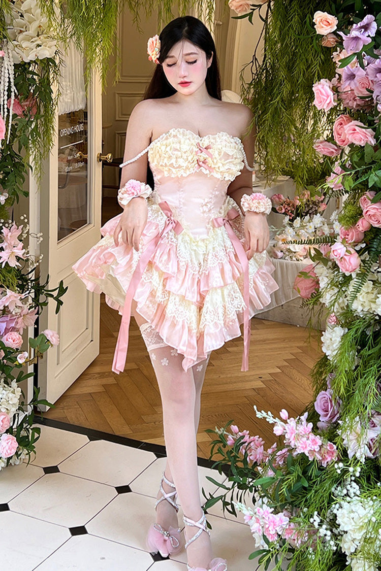 Sweet Lolita Dress - Dream Of Love Multi-layered, 2 Colors, Ruffled, Bow Detail, Lace Trim - additional product view 5