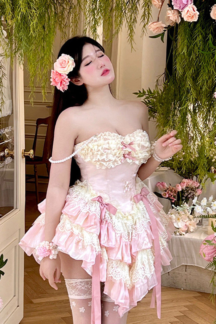 Sweet Lolita Dress - Dream Of Love Multi-layered, 2 Colors, Ruffled, Bow Detail, Lace Trim - additional product view 7