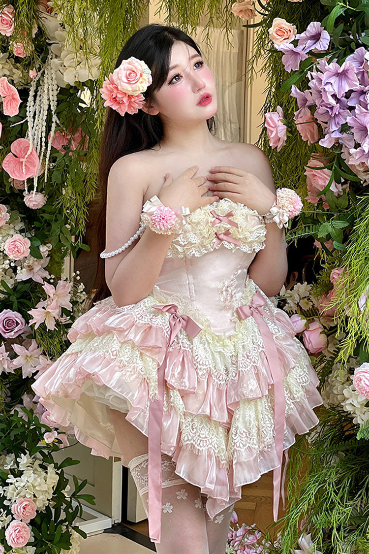Sweet Lolita Dress - Dream Of Love Multi-layered, 2 Colors, Ruffled, Bow Detail, Lace Trim - additional product view 8