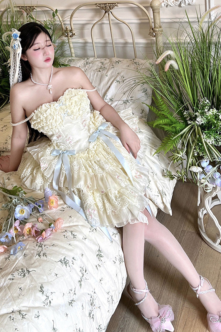 Sweet Lolita Dress - Dream Of Love Multi-layered, 2 Colors, Ruffled, Bow Detail, Lace Trim - additional product view 11