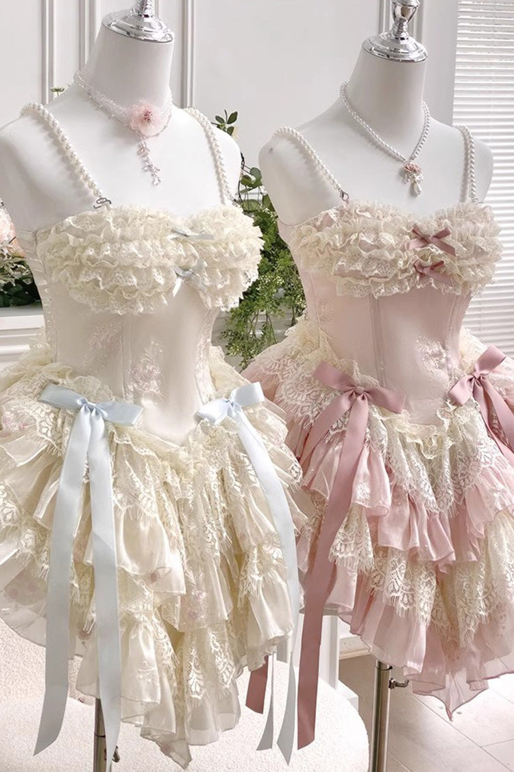 Sweet Lolita Dress - Dream Of Love Multi-layered, 2 Colors, Ruffled, Bow Detail, Lace Trim - additional product view 15
