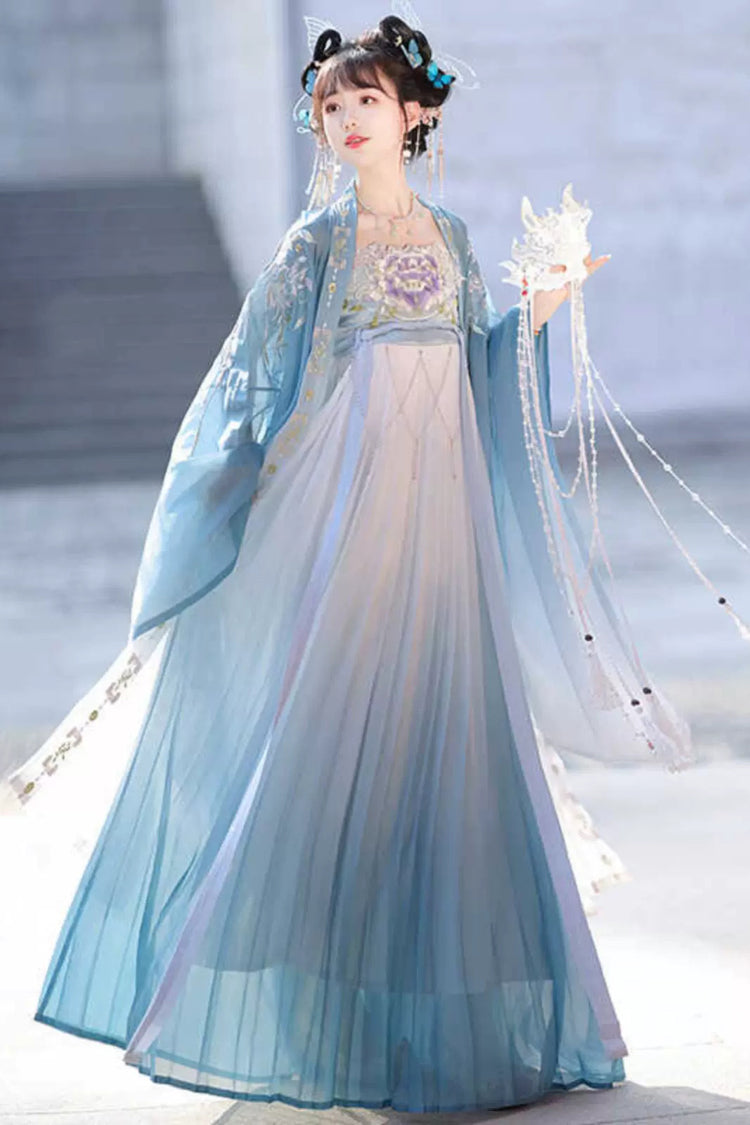 Sweet Lolita Dress - Embroidery Gradient Hem Hanfu, 2 Colors, Women's Style, Embroidered - additional product view 3