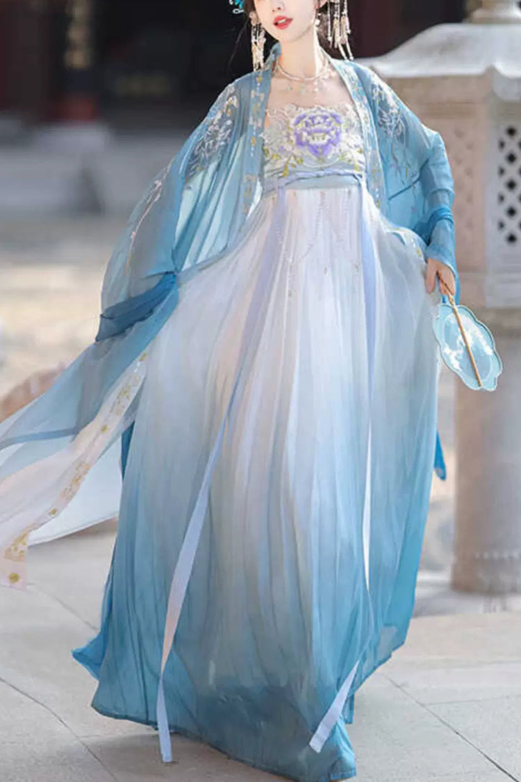 Sweet Lolita Dress - Embroidery Gradient Hem Hanfu, 2 Colors, Women's Style, Embroidered - main product image