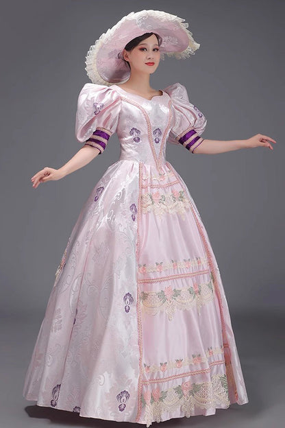 Sweet Lolita Dress - European Court, Pink, Victorian Style, Printed, Embroidered - additional product view 2
