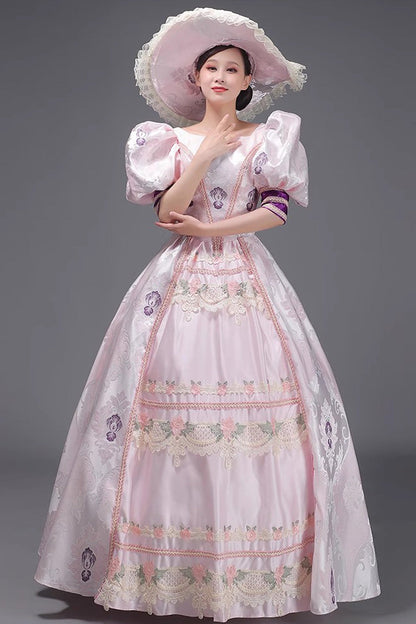 Sweet Lolita Dress - European Court, Pink, Victorian Style, Printed, Embroidered - additional product view 3