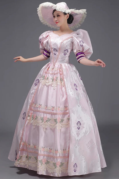 Sweet Lolita Dress - European Court, Pink, Victorian Style, Printed, Embroidered - additional product view 4