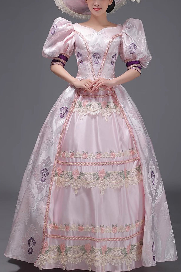 Sweet Lolita Dress - European Court, Pink, Victorian Style, Printed, Embroidered - main product image