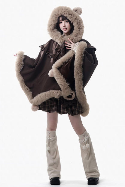 Sweet Lolita Dress - Fluffy Little Bear, Brown, Plaid, Bow Detail, Ruffled - additional product view 9
