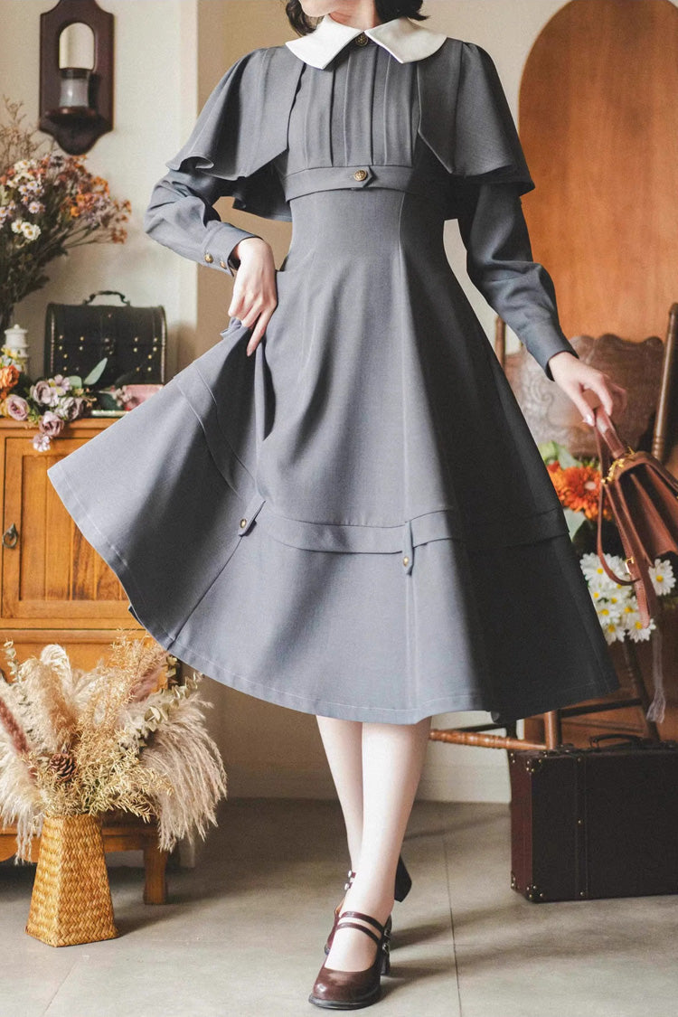 Sweet Lolita Dress - Forest Antique Trunk, Gray, Long Sleeves, Classic Style - additional product view 2