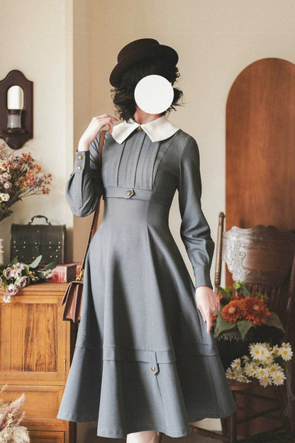 Sweet Lolita Dress - Forest Antique Trunk, Gray, Long Sleeves, Classic Style - additional product view 3
