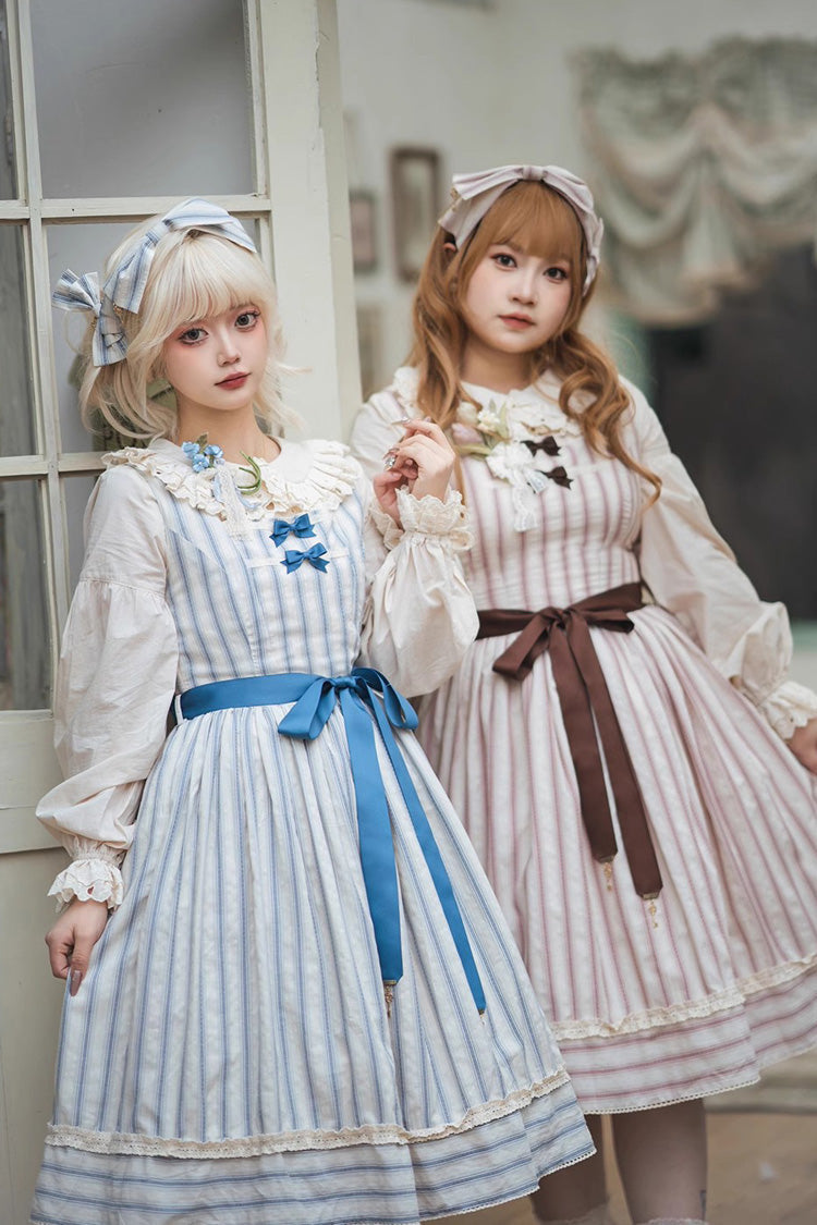 Sweet Lolita Dress - Forest Atlas Striped Print, 3 Colors, Striped, Printed, Punk Style - additional product view 2