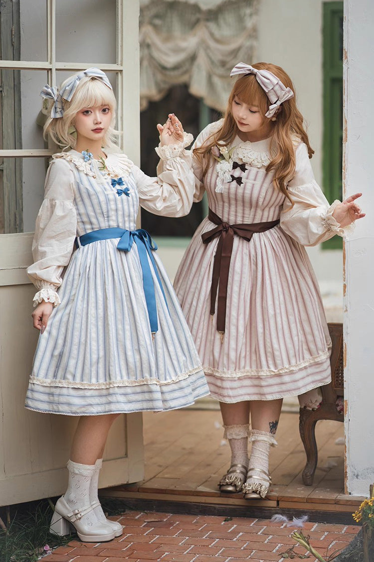 Sweet Lolita Dress - Forest Atlas Striped Print, 3 Colors, Striped, Printed, Punk Style - additional product view 3