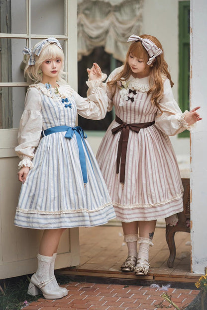 Sweet Lolita Dress - Forest Atlas Striped Print, 3 Colors, Striped, Printed, Punk Style - additional product view 3