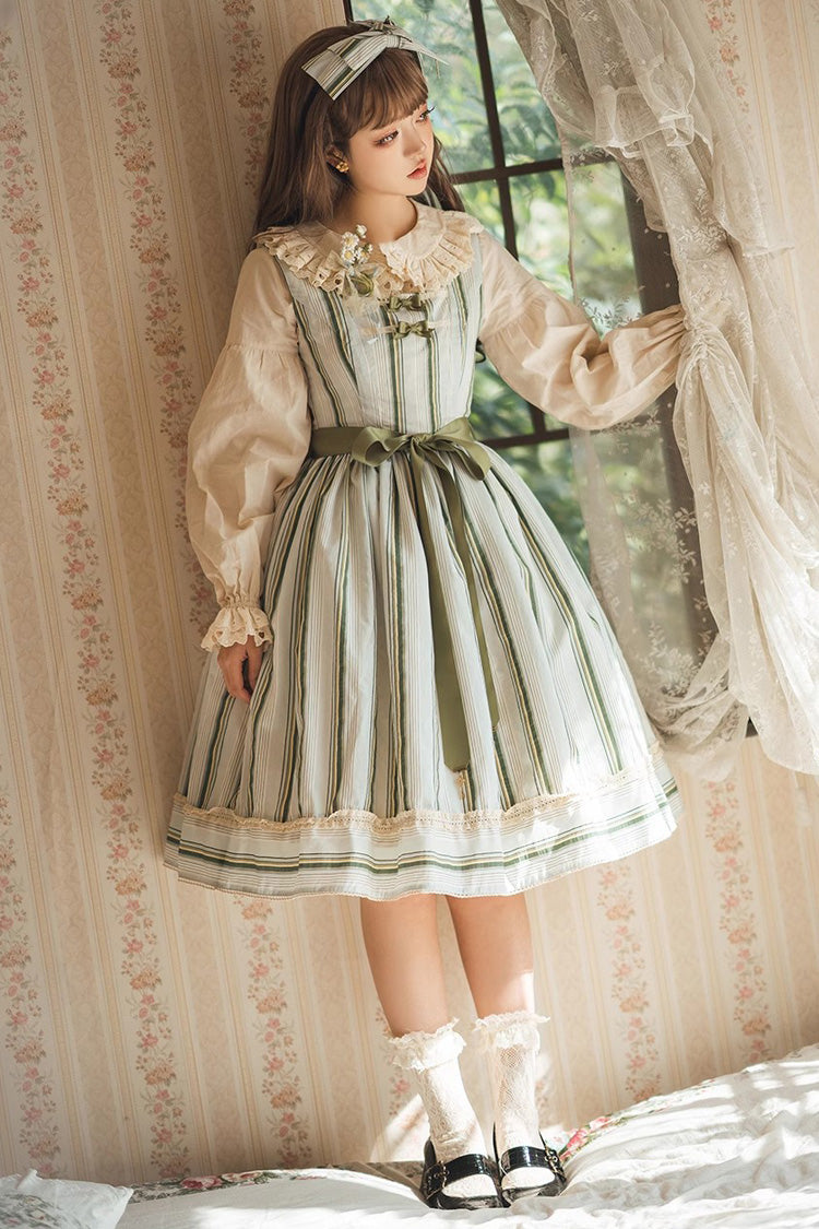 Sweet Lolita Dress - Forest Atlas Striped Print, 3 Colors, Striped, Printed, Punk Style - additional product view 5
