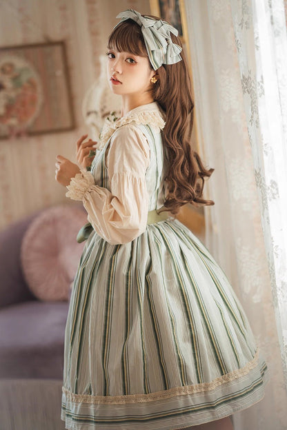 Sweet Lolita Dress - Forest Atlas Striped Print, 3 Colors, Striped, Printed, Punk Style - additional product view 9