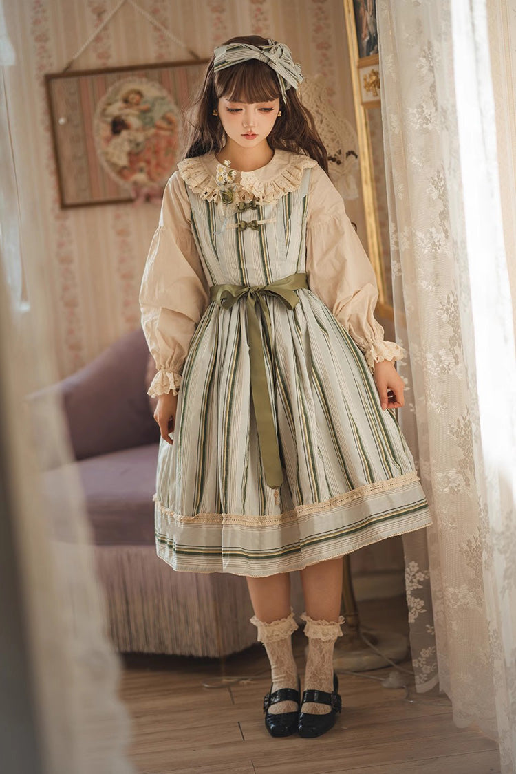 Sweet Lolita Dress - Forest Atlas Striped Print, 3 Colors, Striped, Printed, Punk Style - additional product view 10