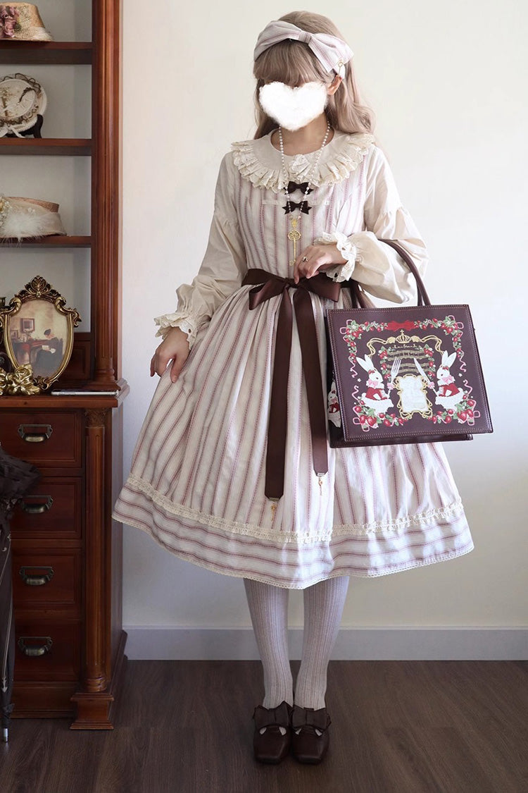 Sweet Lolita Dress - Forest Atlas Striped Print, 3 Colors, Striped, Printed, Punk Style - additional product view 13