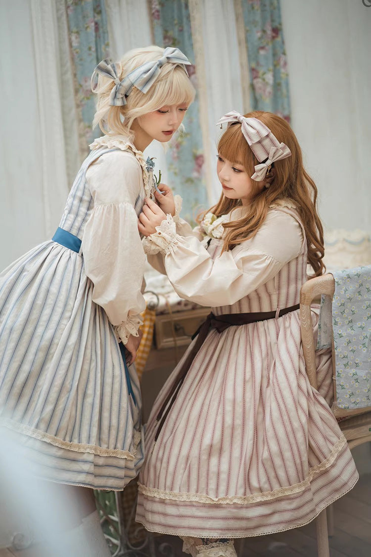 Sweet Lolita Dress - Forest Atlas Striped Print, 3 Colors, Striped, Printed, Punk Style - additional product view 17