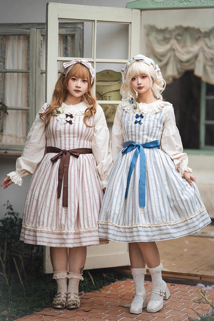 Sweet Lolita Dress - Forest Atlas Striped Print, 3 Colors, Striped, Printed, Punk Style - additional product view 18