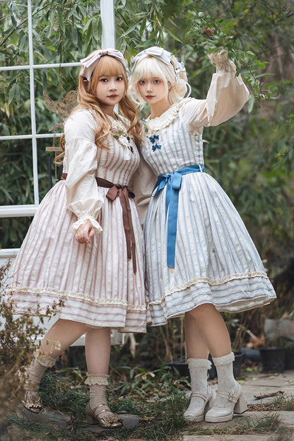 Sweet Lolita Dress - Forest Atlas Striped Print, 3 Colors, Striped, Printed, Punk Style - additional product view 19