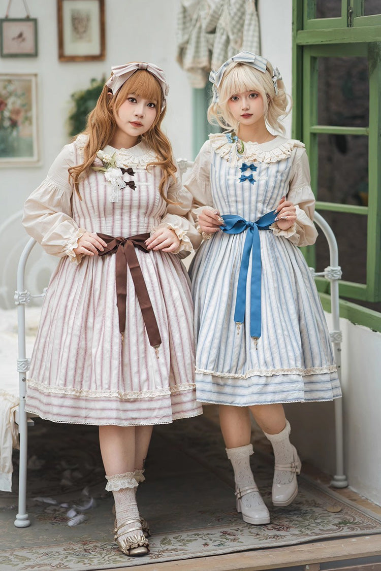 Sweet Lolita Dress - Forest Atlas Striped Print, 3 Colors, Striped, Printed, Punk Style - main product image
