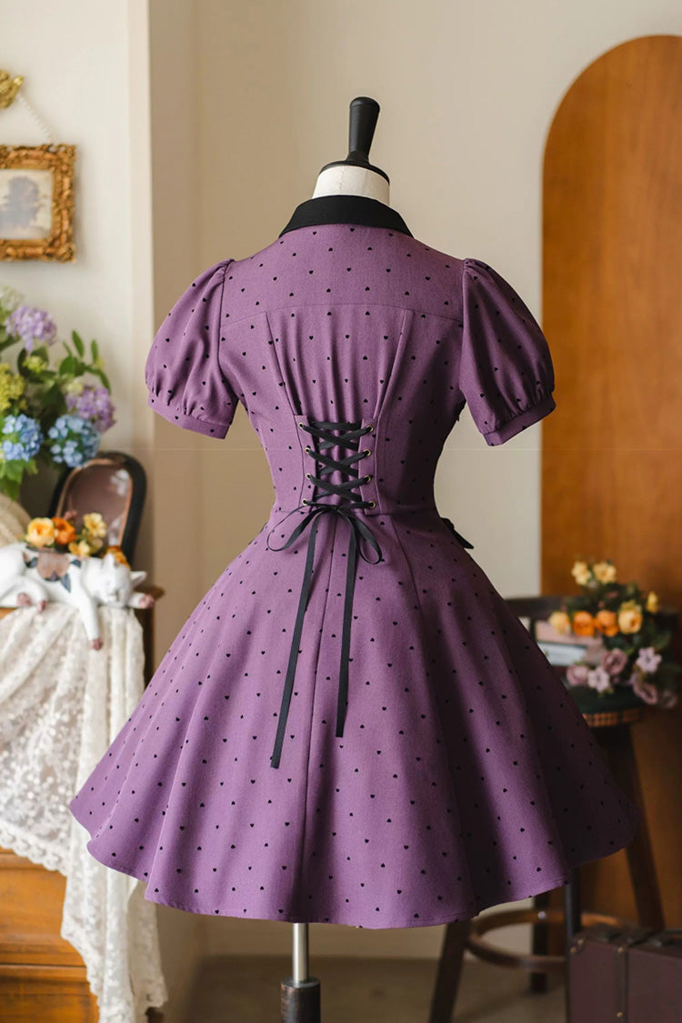 Sweet Lolita Dress - Forest Boulotty, Purple, Bow Detail, Printed - additional product view 3