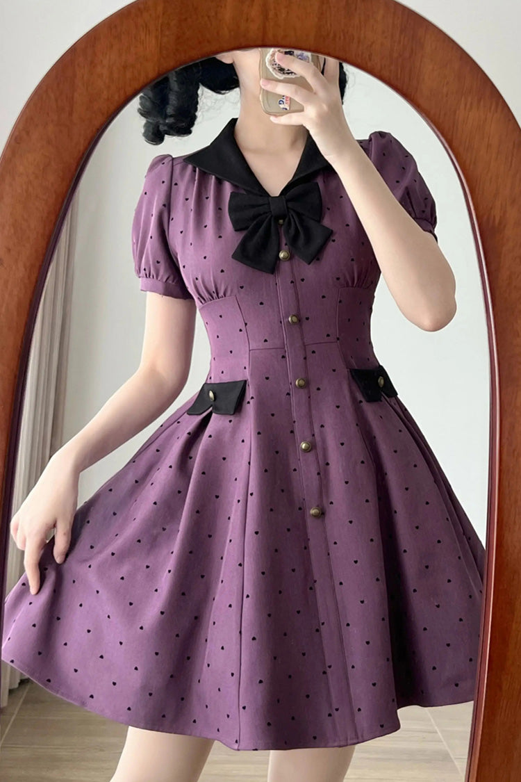 Sweet Lolita Dress - Forest Boulotty, Purple, Bow Detail, Printed - additional product view 6